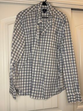 J. Crew Light Blue & White Gingham Button-Up Shirt